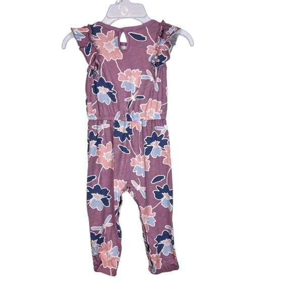 Child of‎ Mine by Carter's Sz 24 M Jumper Purple Floral Multicolor Snaps Romper - Picture 2 of 9